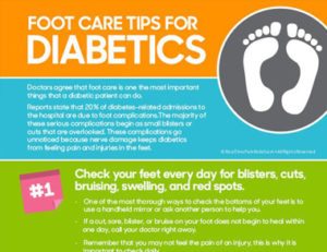 Foot care tips for diabetics illustrated chart