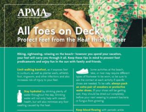 APMA tips on protecting your feet from the heat in the summer