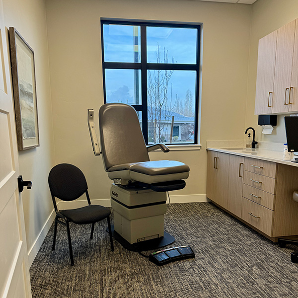 Patient room with chair